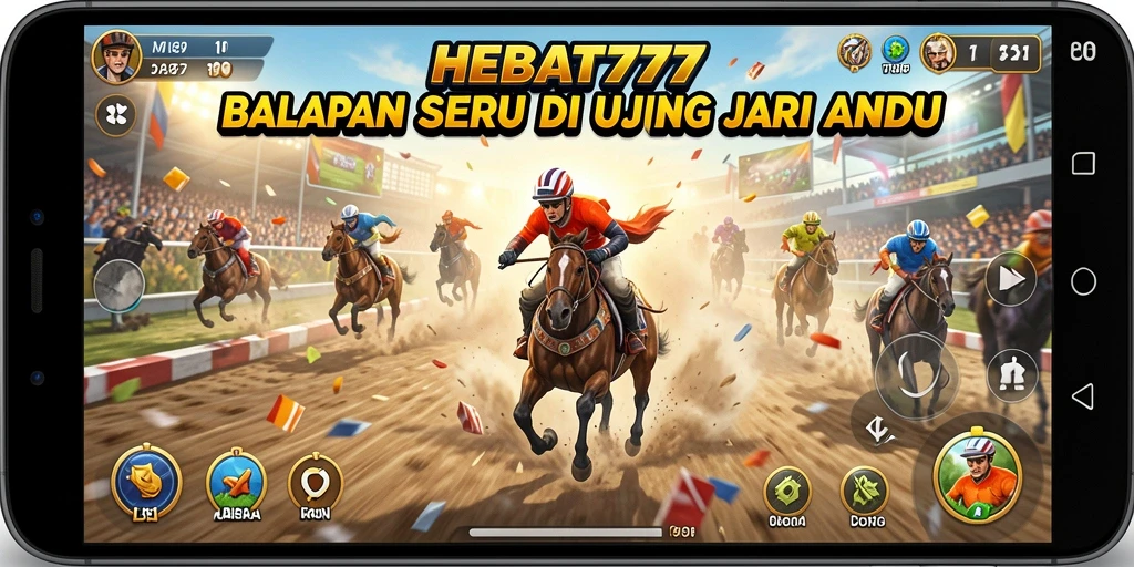 Tangkapan layar gameplay <strong>HEBAT777</strong> dengan aksi balapan yang mendebarkan.