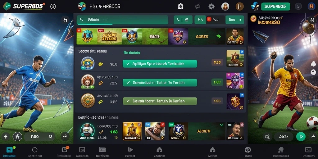 Screenshot utama SUPER805 menampilkan antarmuka taruhan yang dinamis dan menarik.